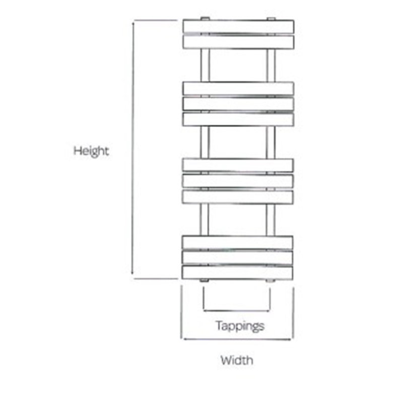 Clifton Heated Towel Rails, 85cm H x 50cm W x 6.3cm D