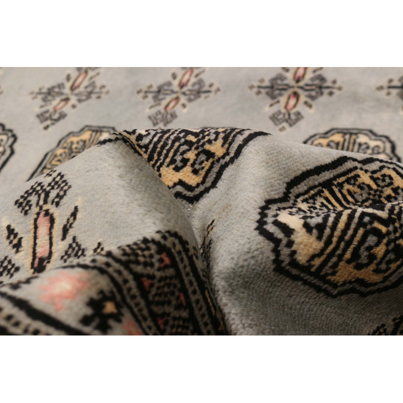 Tapis gris Finest Peshawar Bokhara 8 pi 11 po x 12 pi 3 po