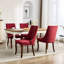 Rayon Cloth Linen Dining Chairs, Pair Of 2, Solid Wood Legs With Curve, High Rebound Sponge, Wine Red Upholstery, Long-Term Comfort-199550961
