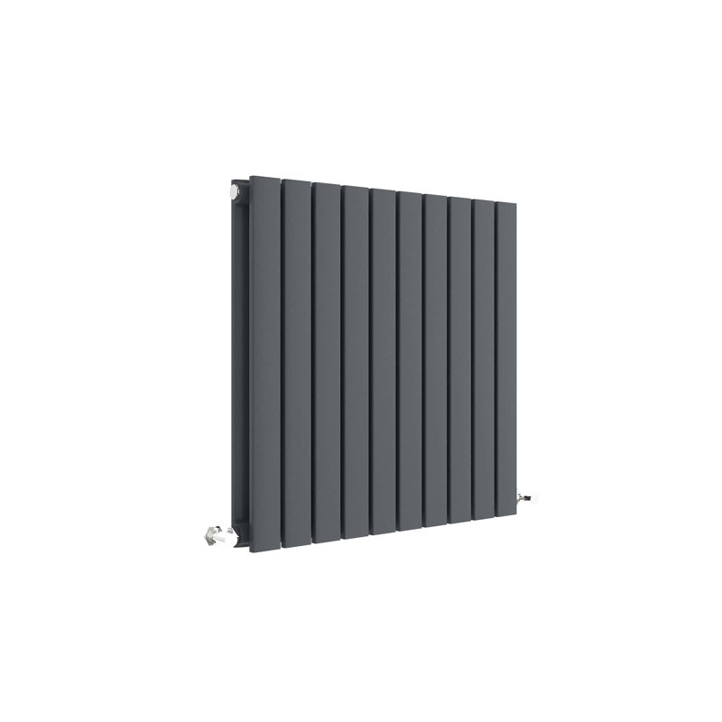 Sloane Vertical Designer Radiator, Grey, 60cm H x 58.6cm W x 7.2cm D