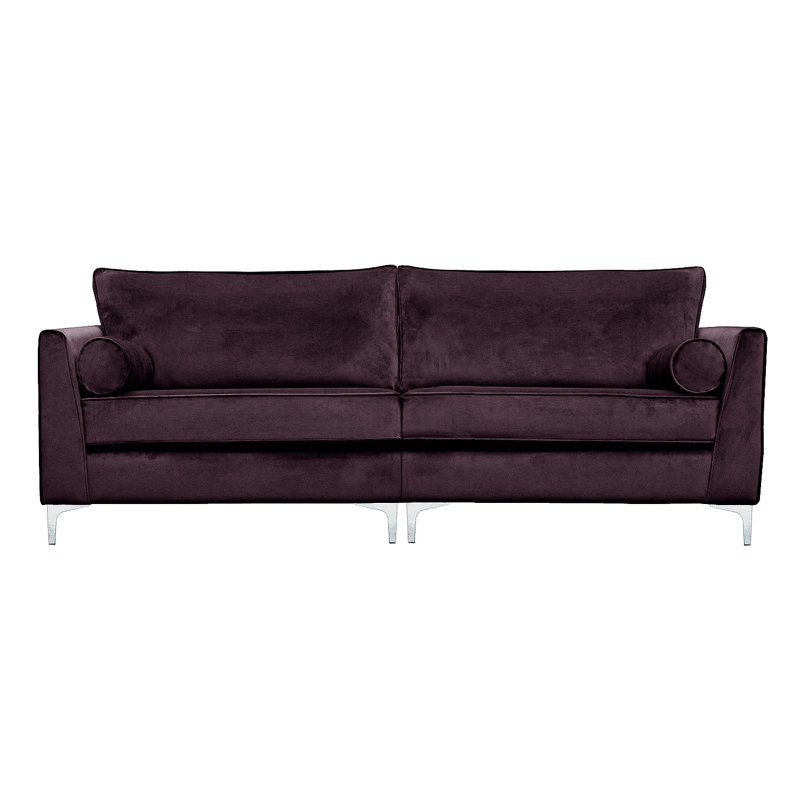 Giancarlo 4 Seater Velvet Sofa, Aubergine