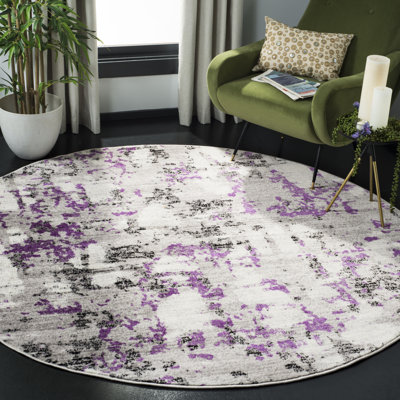 House of Hampton Spence Floral Hand Knotted Wool Purple Area Rug ...