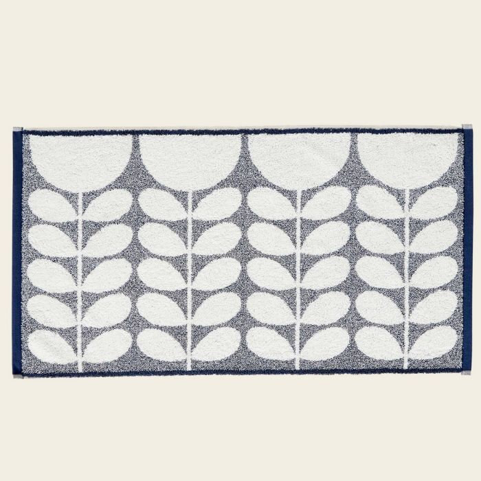 Cut Stem Moss/Charcoal Bath Mat, Sun Floral, Orange
