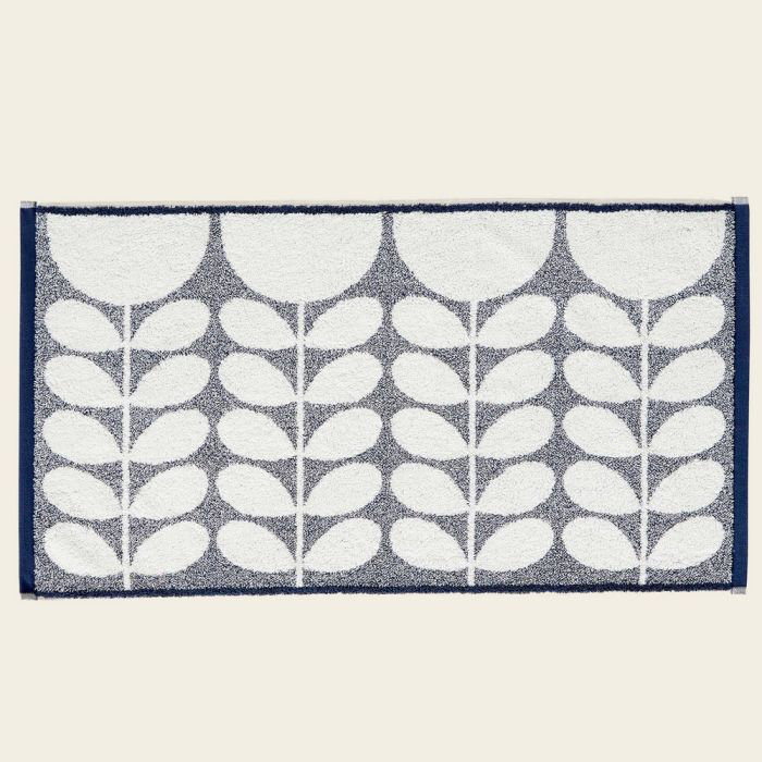 Cut Stem Moss/Charcoal Bath Mat, Orange, Sun Floral