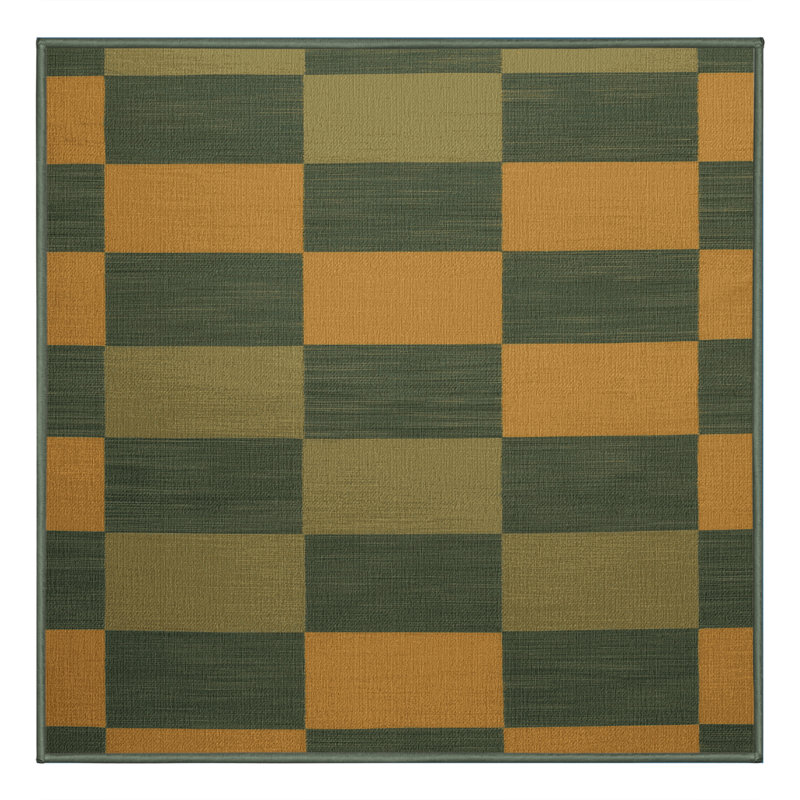 Tapis vert à carreaux lavable à la machine, Carré 7 pi