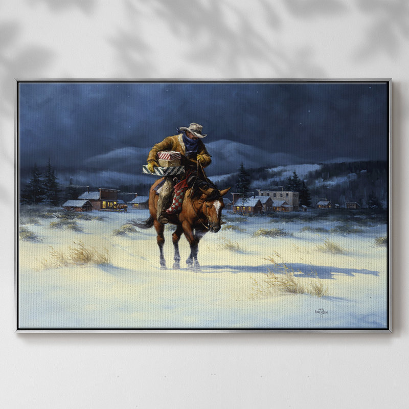 Ramener Noël à la maison, Toile avec cadre argenté, H 17 po x l 25 po x P 2 po