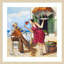 «Wine and Music» par Ronald West, reproduction d'art encadrée sur bois-1118425307