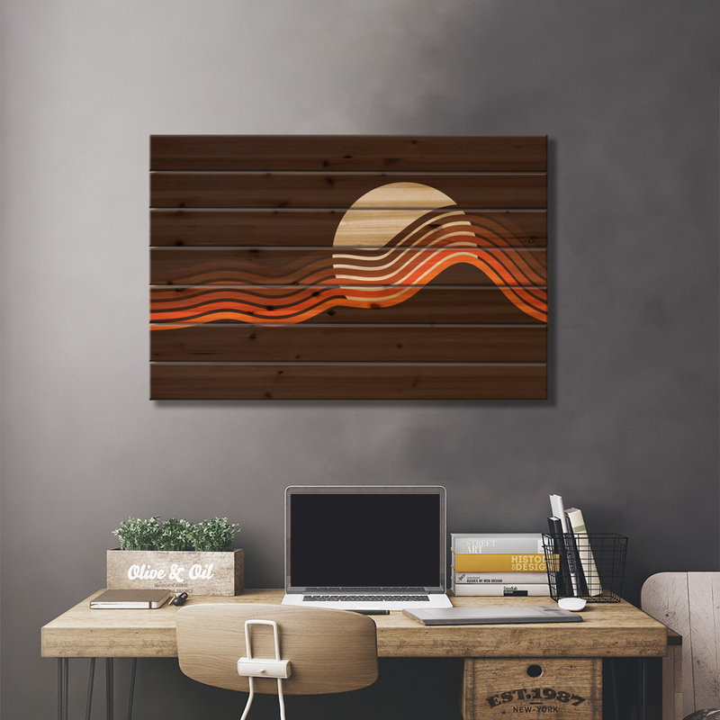 Estalis Sundown Stripes par Circa 78 Designs, H 26 po x l 40 po x P 1,5 po