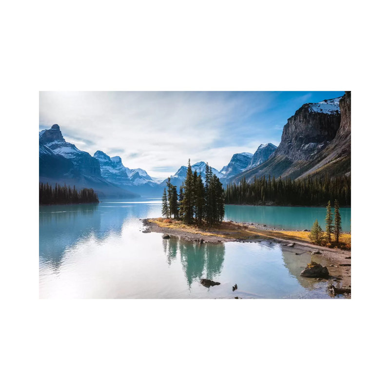 Iconic Spirit Island on Maligne Lake 1 Piece Wrapped Canvas Wall Art, 30.48 cm H x 45.72 cm W