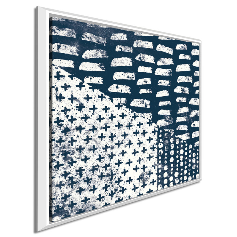 " Mark Making Tile II ", 27.5" H x 27.5" W x 2" D, White Floater Frame
