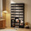 Armoire de rangement multimédia, tablette DVD à 9 niveaux avec 21 tablettes réglables