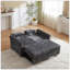 Canapé-lit moderne en tissu chenille de 58,27 pouces avec dossier réglable, gris foncé, parfait pour le salon ou la chambre à coucher-426263921