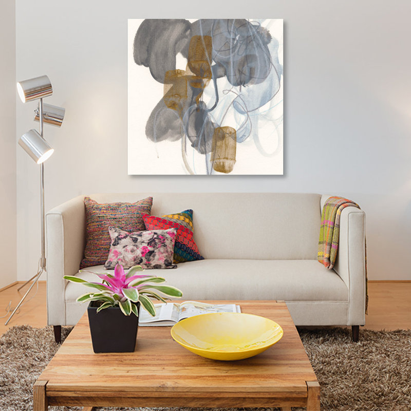 « inference iv », reproduction de peinture à l’aquarelle sur toile tendue, H 18 po x l 18 po x P 1,5 po, Pas de tapis