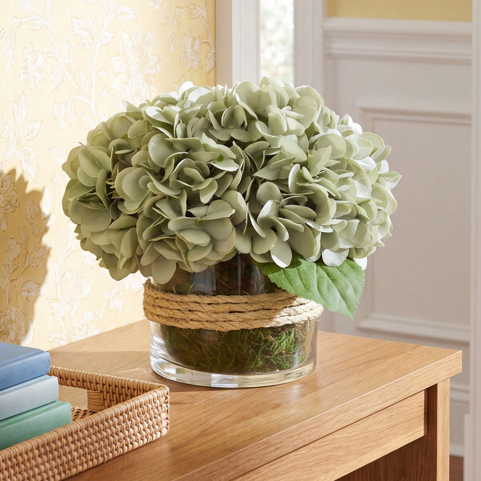 Sarina Hydrangea Floral Arrangement, Green