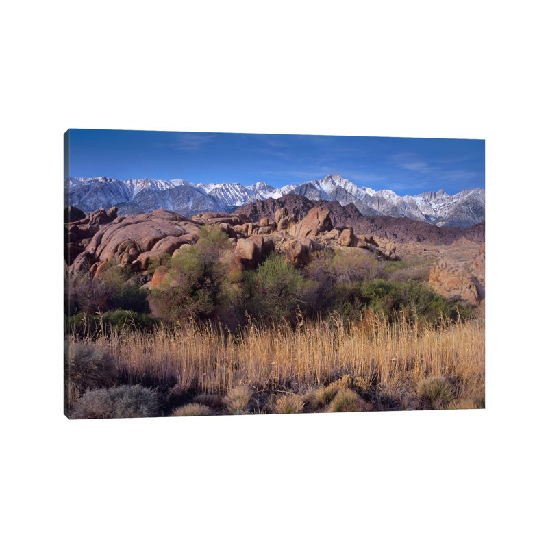 Mount Whitney And The Sierra Nevada Form Alabama Hills, California by Tim Fitzharris - Wrapped Canvas Print
