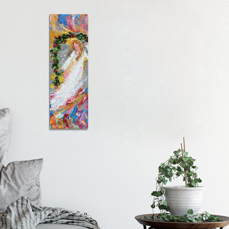 Christmas Angel by Karen Tarlton - Wrapped Canvas Painting, 30.48 cm H x 91.44 cm W x 1.91 cm D