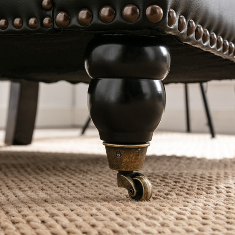Fauteuil de 25,99 po de largeur, Similicuir noir, Noir
