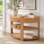Console cannelée demi-lune avec tiroir et tablettes-327739955
