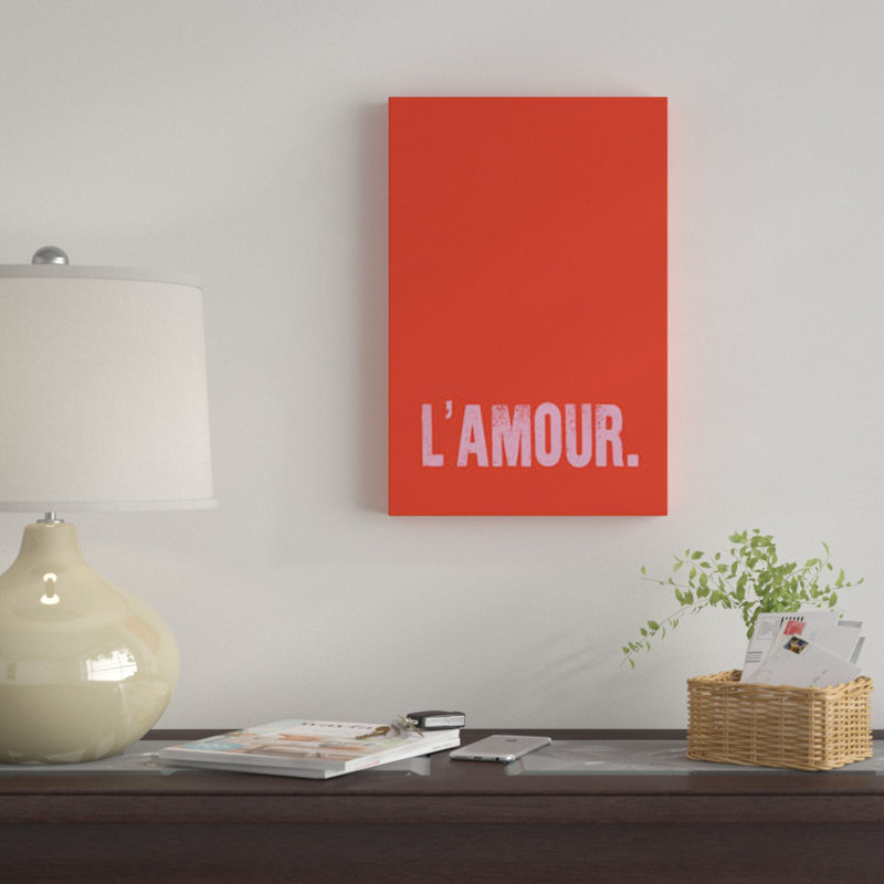 «L'Amour Red», impression sur toile, H 60 po x l 40po x P 1,5 po, Toile tendue, Pas de tapis