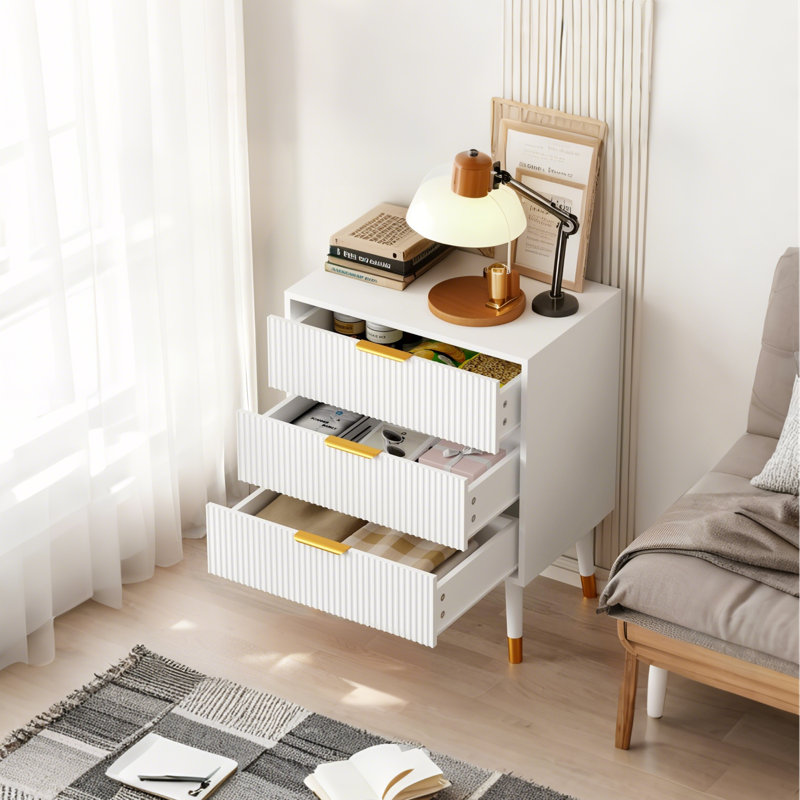 59.9 cm W Chest of 3 Drawers, White