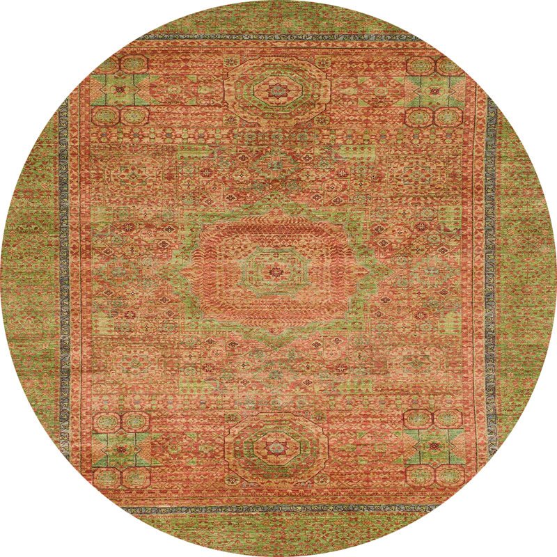 Tapis 100% abstrait lavable à la machine 1468, Rond 5 pi
