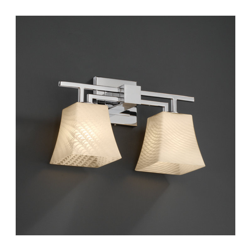 Éclairage pour meuble-lavabo 2 lumières Aindriu, Tissage, Nickel