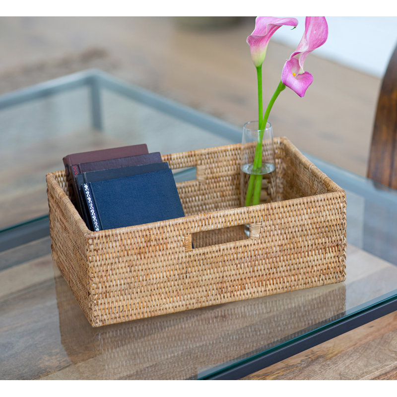 Claydon Handmade Basket With Handles 1, Honey Brown