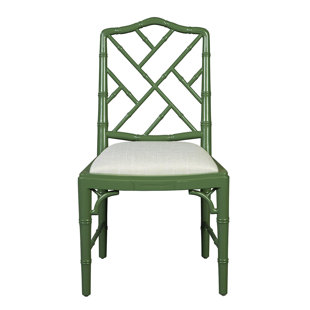 19.5'' H Linen Blend Upholstered Mahogany Side Chair