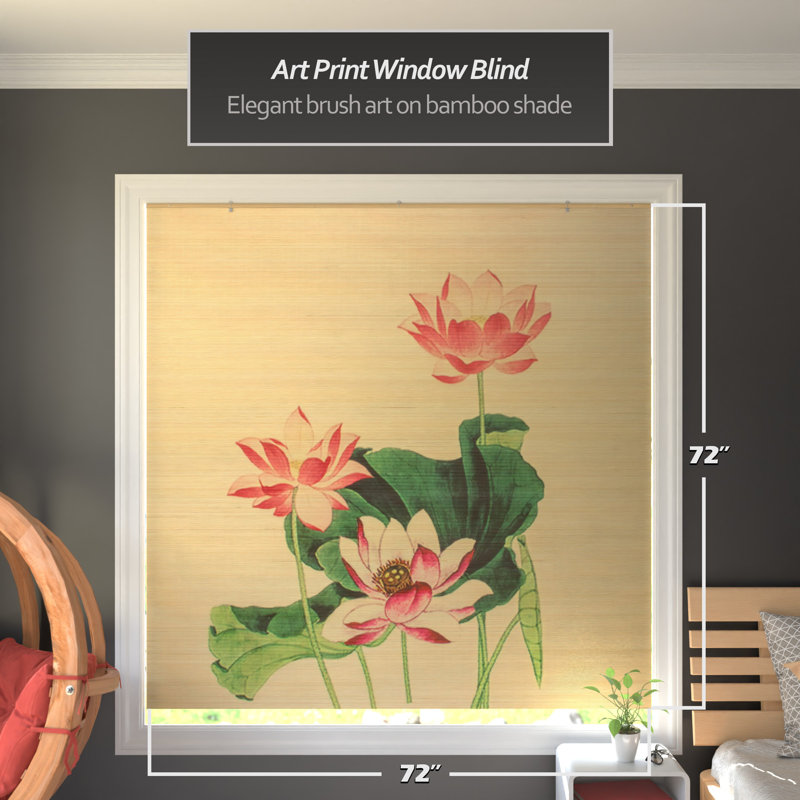 Semi Sheer Bamboo Roman Shade, 72"W x 72"L