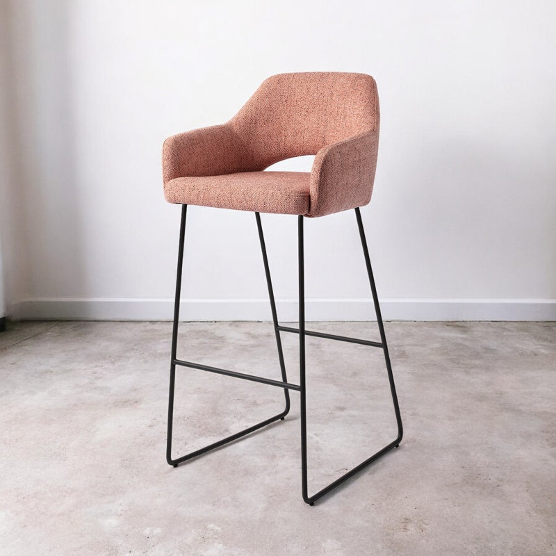 Nithsdale Upholstered Bar Stool, Pink, 75cm