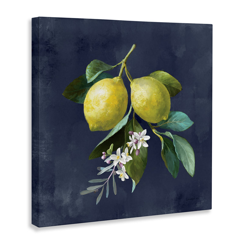 Art mural sur toile "Branches de citron" par Danhui Nai, H 30 po x l 30 po