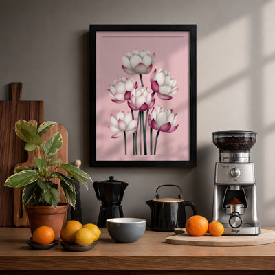Lotus Blooms Botanical - Framed Print