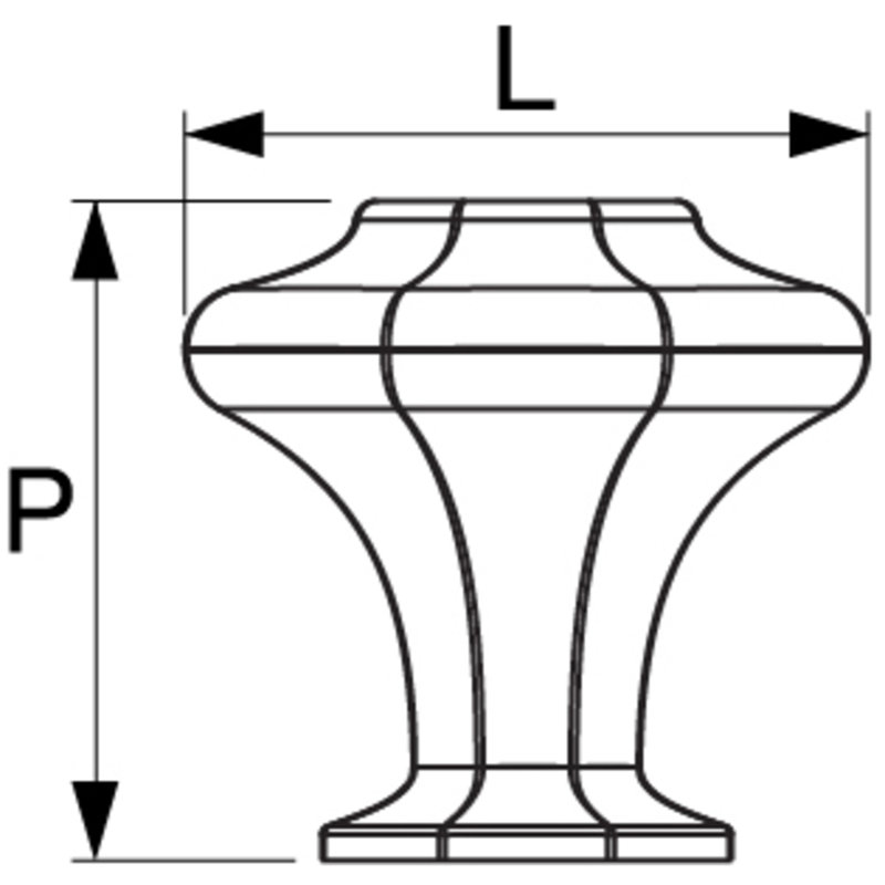 Palazzo Length Geometric Knob, Polished Chrome, 1  3/16"