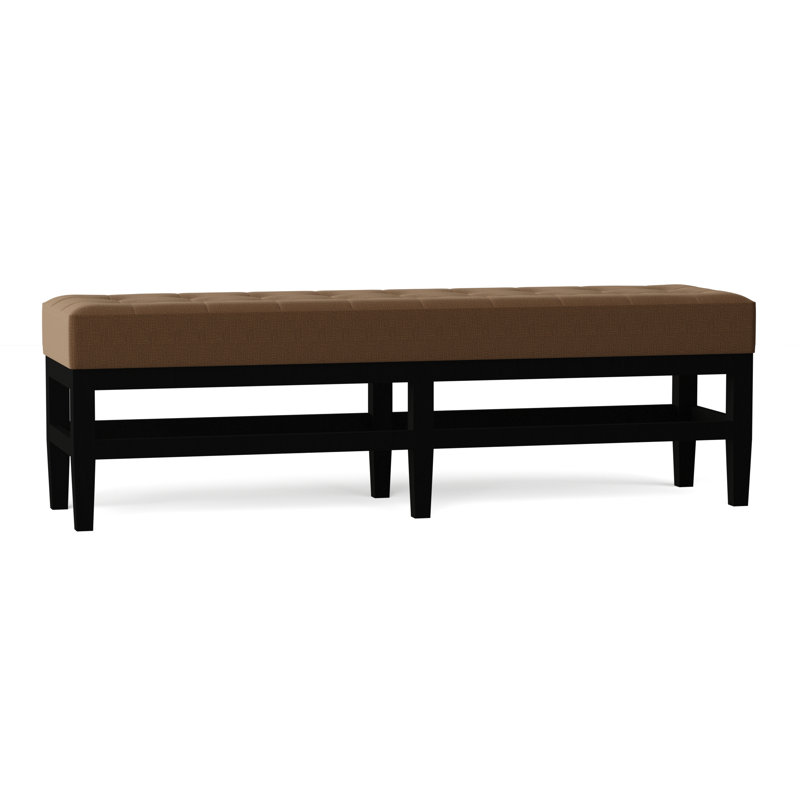 Galindo-White Upholstered Bench, Marlow Chocolate, Walnut