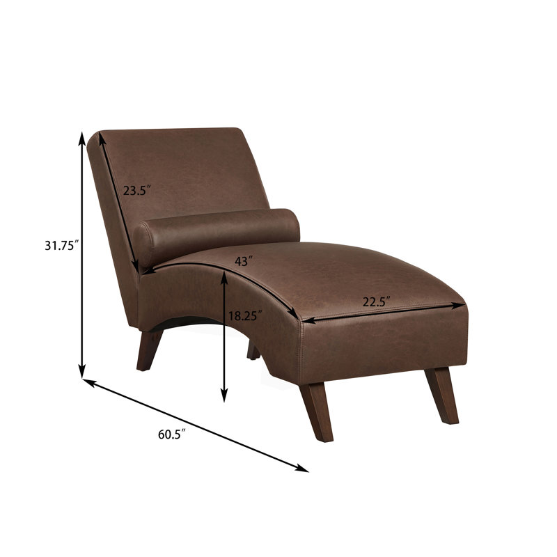 Chaise longue rembourrée, Brown