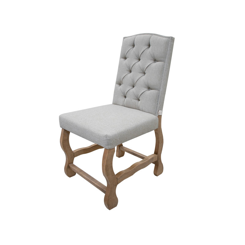 Chaise de salle à manger rembourrée en mélange de polyester capitonné Cuthburt