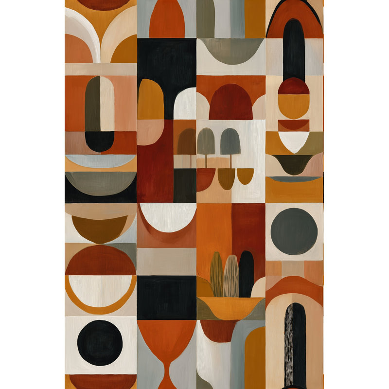 Papier peint mural Mid-Century, Texturé non collé
