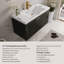 Meuble-lavabo suspendu moderne de 42 pouces avec lavabo intégré en résine de pierre, meuble-lavabo mural entièrement assemblé avec tiroirs à fermeture en douceur
