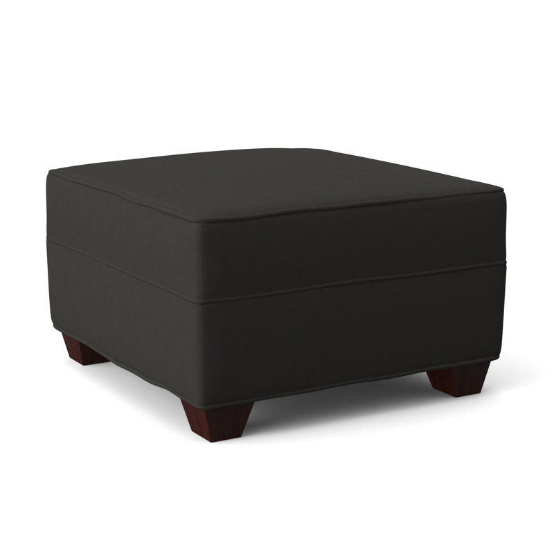 Repose-pieds rectangulaire large de 26 po Phillips, Empire acajou, Noir Dillon