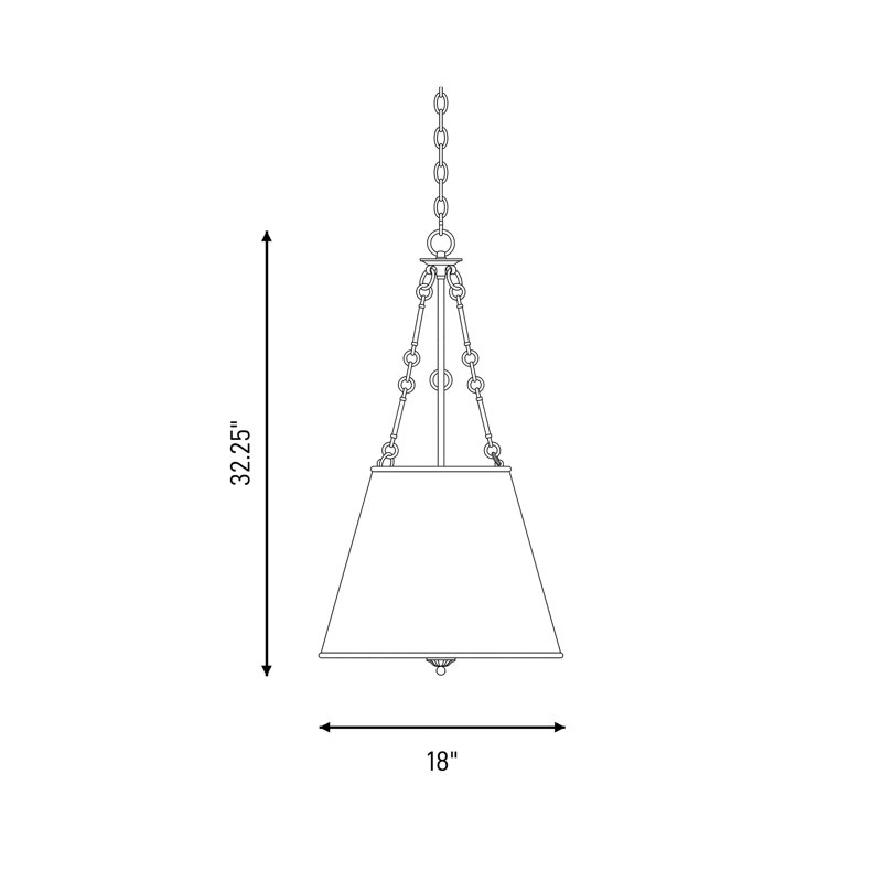 Luminaire suspendu conique en tissu à 4 lumières à intensité variable Lodi, Laiton chaleureux