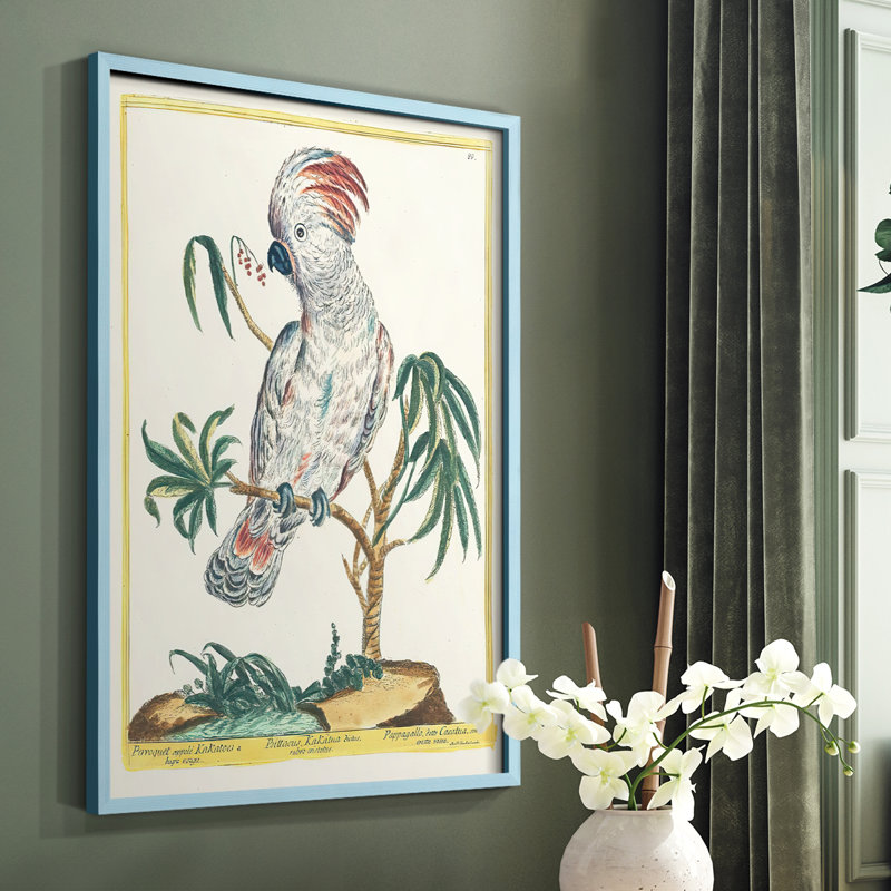 «Pastel Birds II», reproduction encadrée - bois massif, H 10 po x l 8 po, Bleu