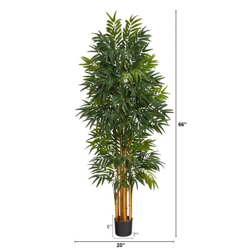 Faux Palm Plant in Pot Liner, 66" H x 20" W x 20" D
