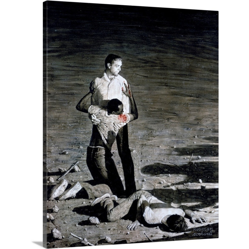 «Norman Rockwell Murder In Mississippi», art mural sur toile, H 14 po x l 11 po x P 1,25 po, Toile tendue