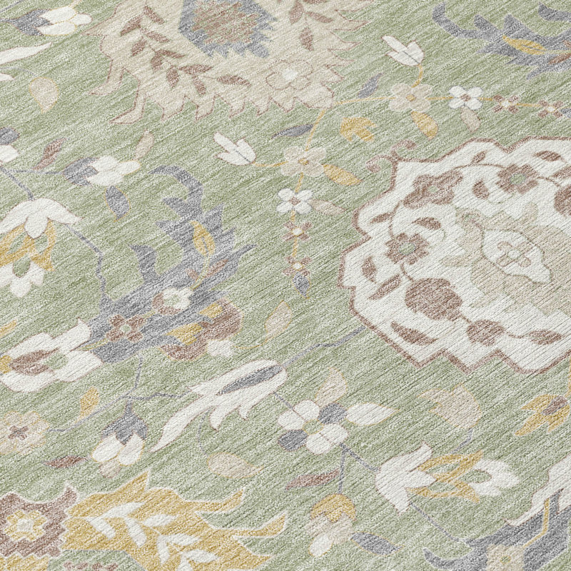 Tapis vert intérieur / extérieur lavable Ilyara , 5' x 7'6"