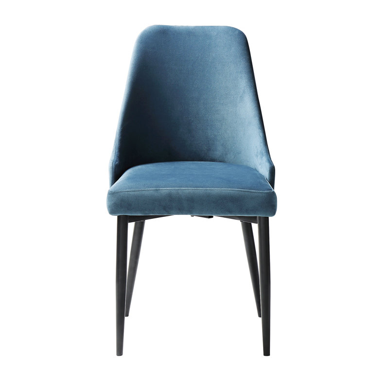 Chaise d'appoint en velours Causby, Bleu