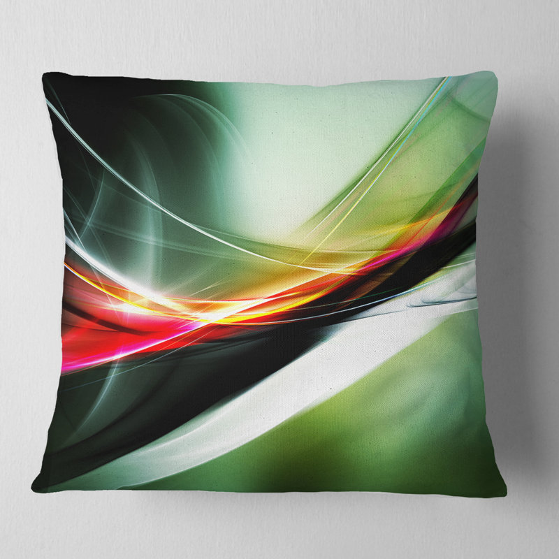 Motif scintillant - coussin imprimé abstrait, vert