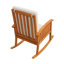 Chaise berçante d'extérieur en bois d'acacia avec coussin, chaise berçante de patio brun