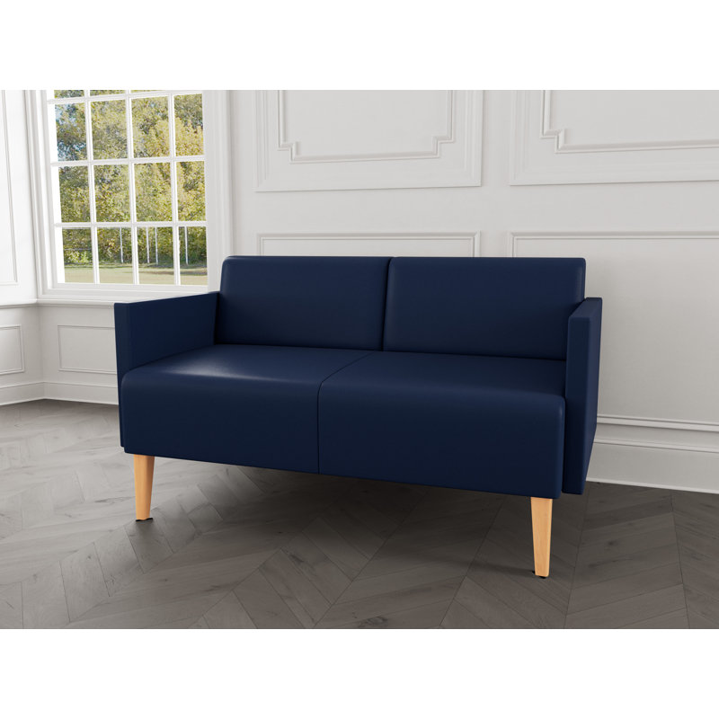 Causeuse de réception Luxe Lounge, Modena encre, Bois naturel