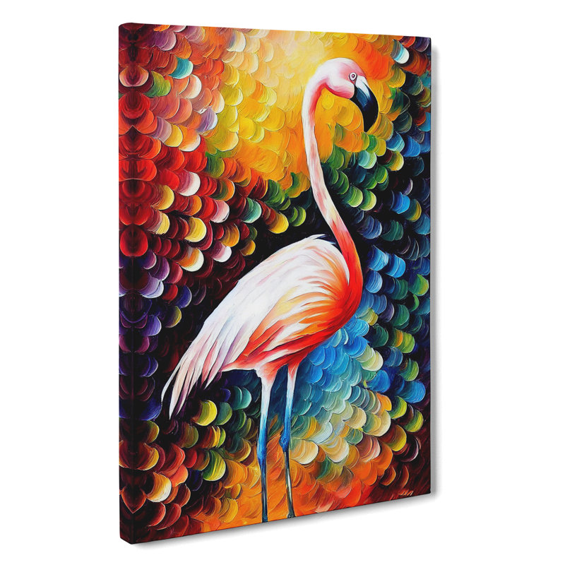Flamingo Portrait No.5 - Wrapped Canvas, 50cm H x 35cm W x 3cm D