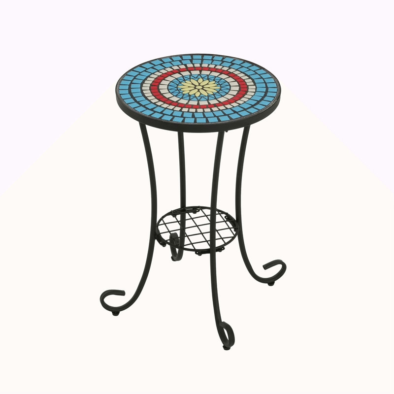Patio Side Table With Shelf